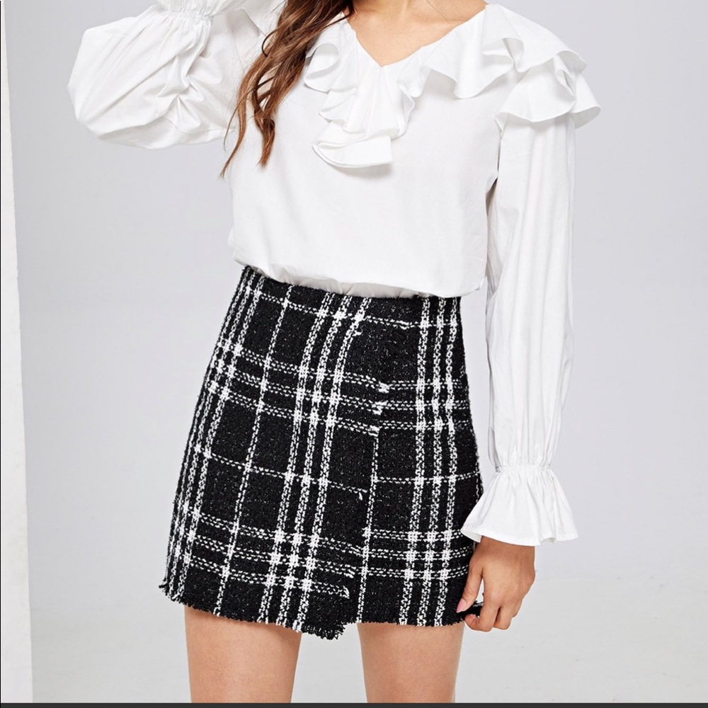Frayed Tweed Skirt